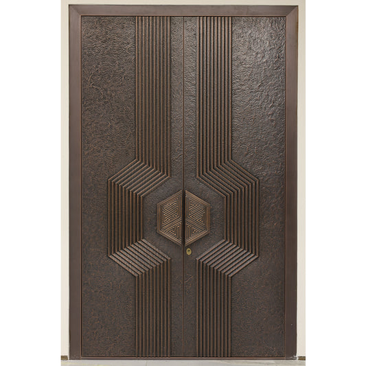 Exterior Doors Luxurious Copper Double Door with Art Deco for Villas Entry Door The auspicious wind is in full swing